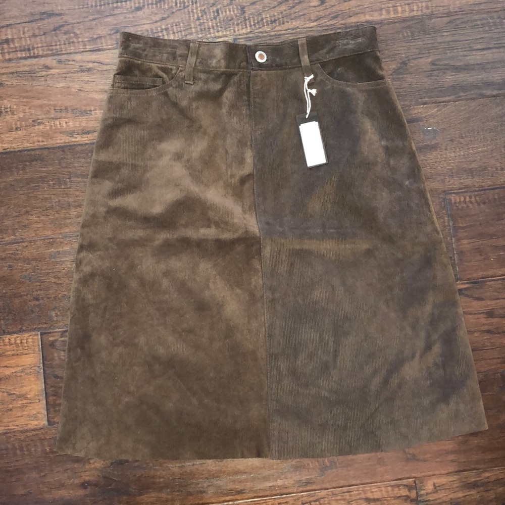 3 FRX Clothing Ribbed Suede Skirt Size 26 or 2